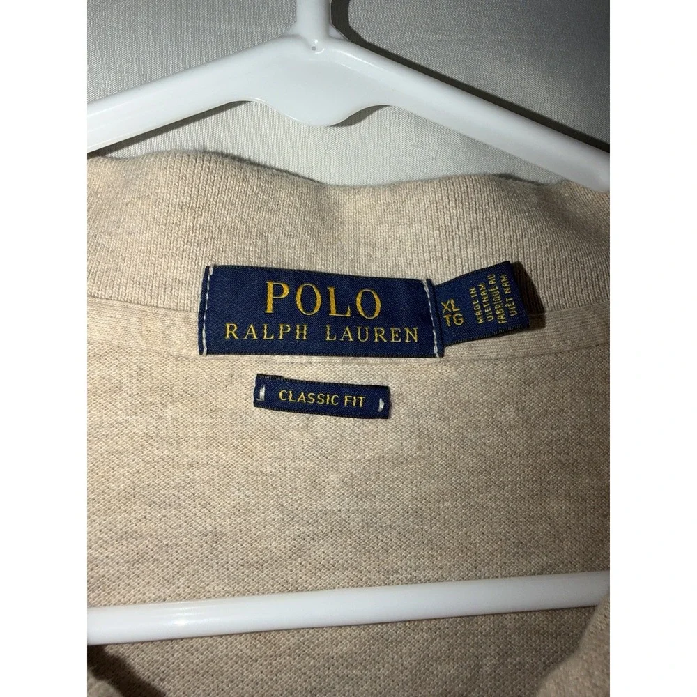 Polo Ralph Lauren Shirt Mens XL Beige Cotton Classic Fit